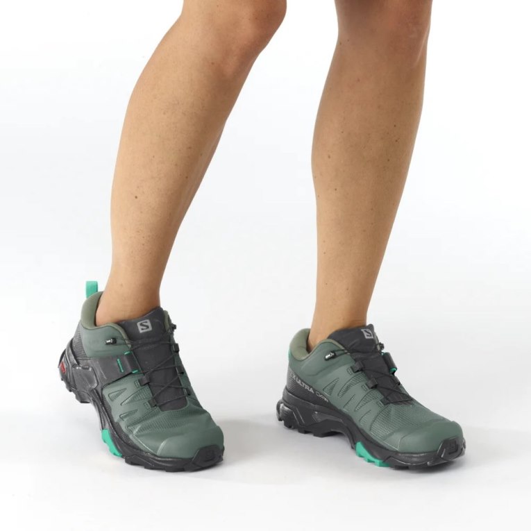 Green / Black Salomon X Ultra 4 GTX Women's Hiking Shoes | IE WK5716